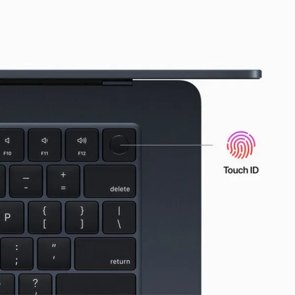 MacBook Air M2 backlit Magic Keyboard with Touch ID in Midnight color