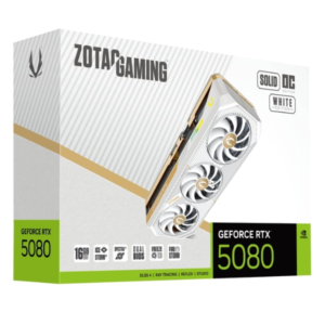 rtx 5080 white edition price in pakistan, ZOTAC RTX 5080 Solid OC White Edition 16GB graphics card front view
